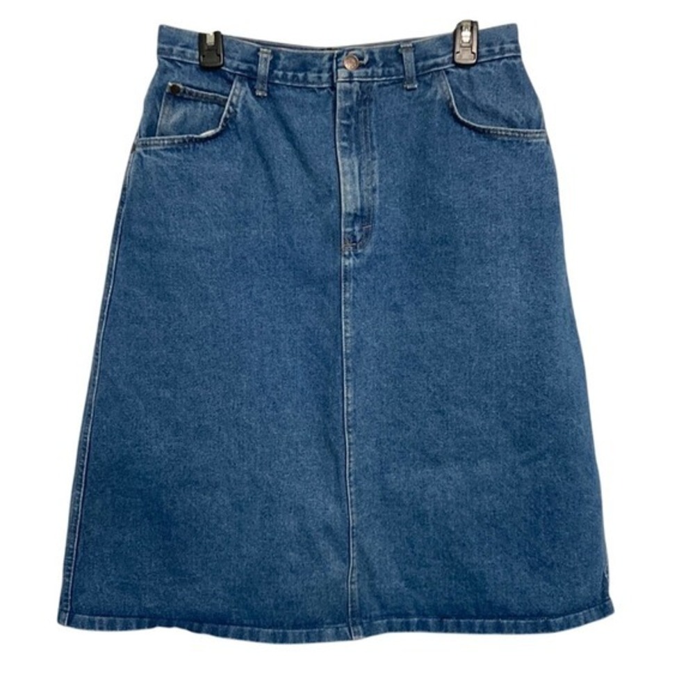 Vintage Cap Ferrat Denim Midi Skirt Blue Medium Wash Made‎ in USA High Waisted M